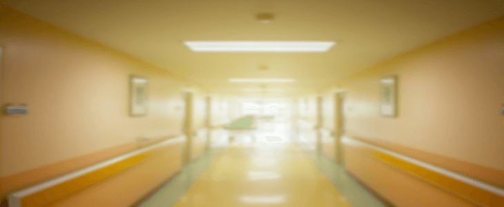 empty long term care facility hallway